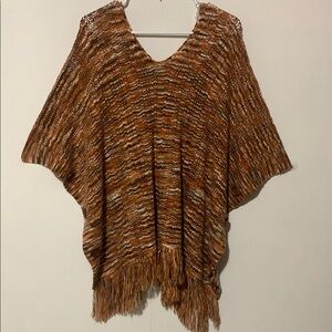 Boho Vibrant Knit Sweater in Orange and Brown